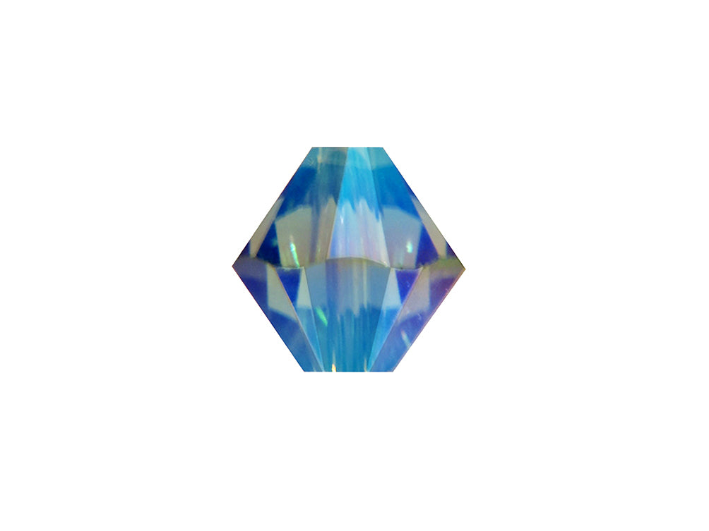 Swarovski Crystal, #5328 Bicone Beads 3mm, Indian Sapphire AB 2X, Wholesale Packs - BeadPrism