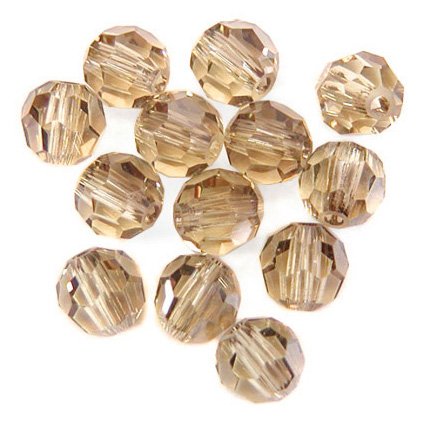 Swarovski 5000 Round Crystal Faceted Beads Light Colorado Topaz | 3mm | Small & Wholesale Packs - BeadPrism