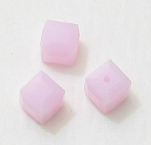 Wholesale Genuine Swarovski 5601 4mm Rose Alabaster Cube Beads, Choose Package Size - BeadPrism