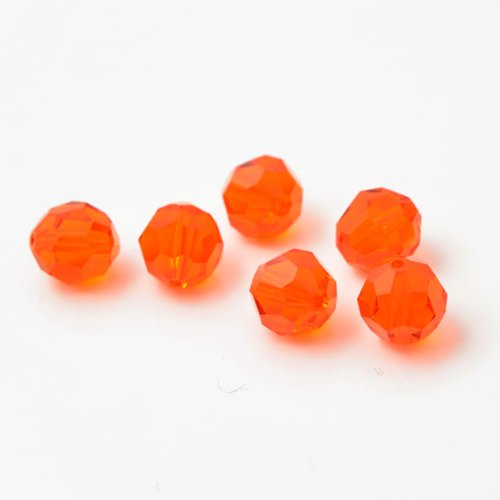Swarovski 5000 Round Crystal Faceted Beads Red Topaz | 6mm | Small & Wholesale Packs - BeadPrism